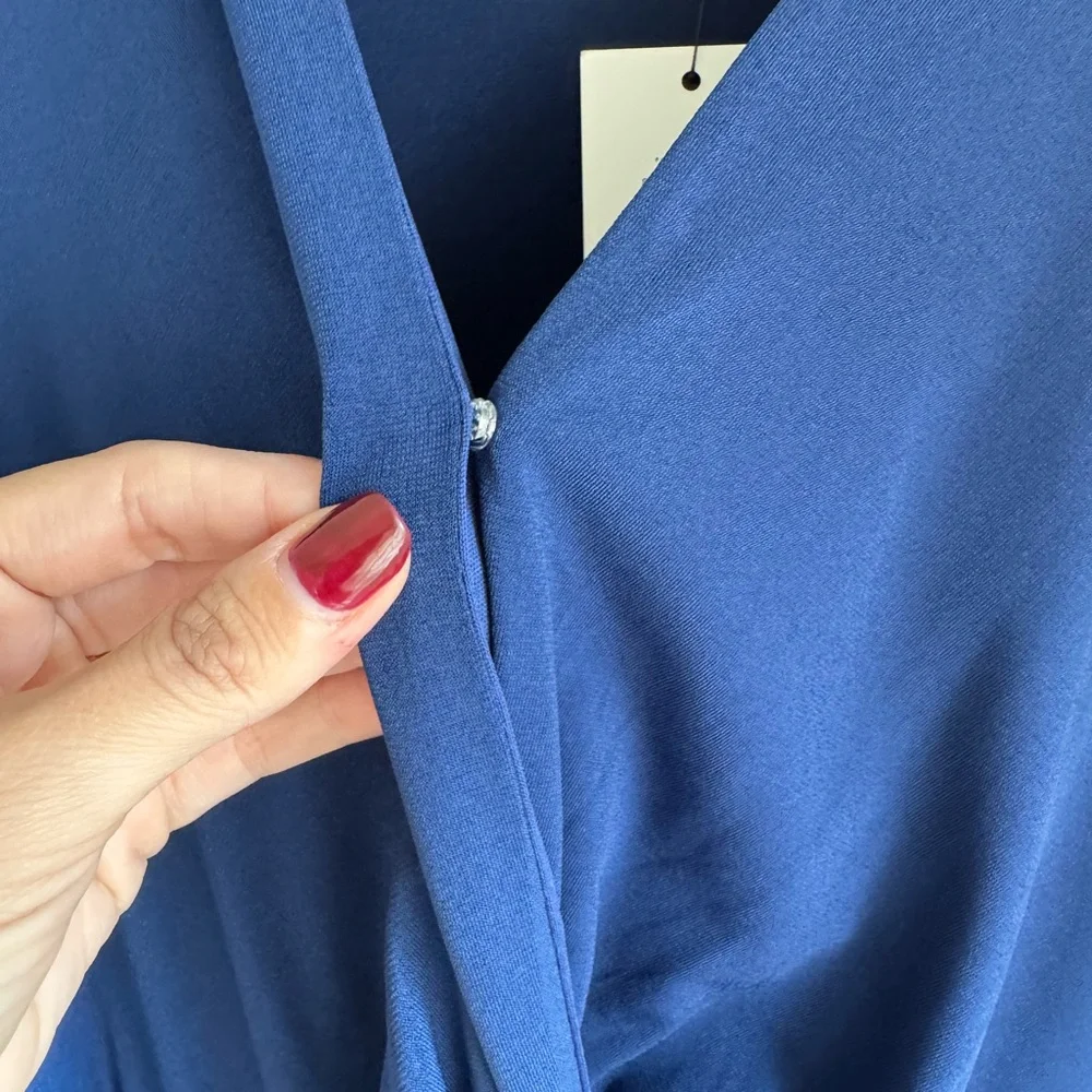 Eloquii‎ Knot Front Pleated Dress Size 16 Blue NEW